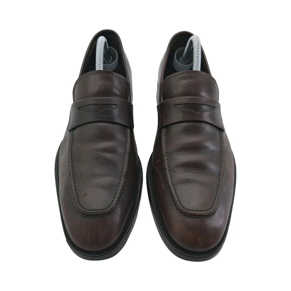 Salvatore Ferragamo Shoes Mens Size 9 Brown Leather Dress Loafers Made Italy EE